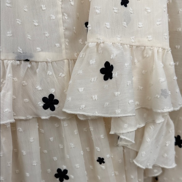 ANTHROPOLOGIE MARE MARE  Embroidered Chiffon Cape Swing Mini Dress medium - Picture 10 of 15